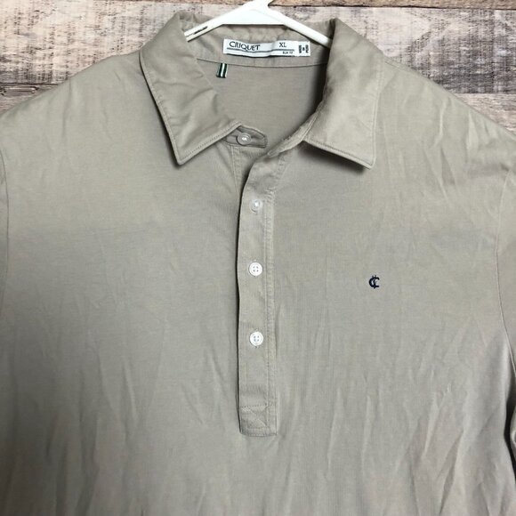 Criquet Slim Fit Polo Shirt Mens XL Gray Casual Golf Short Sleeve Modern - Picture 3 of 8